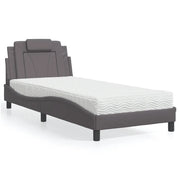 Letto con Materasso Grgio 90x200 cm in Similpellecod mxl 91663