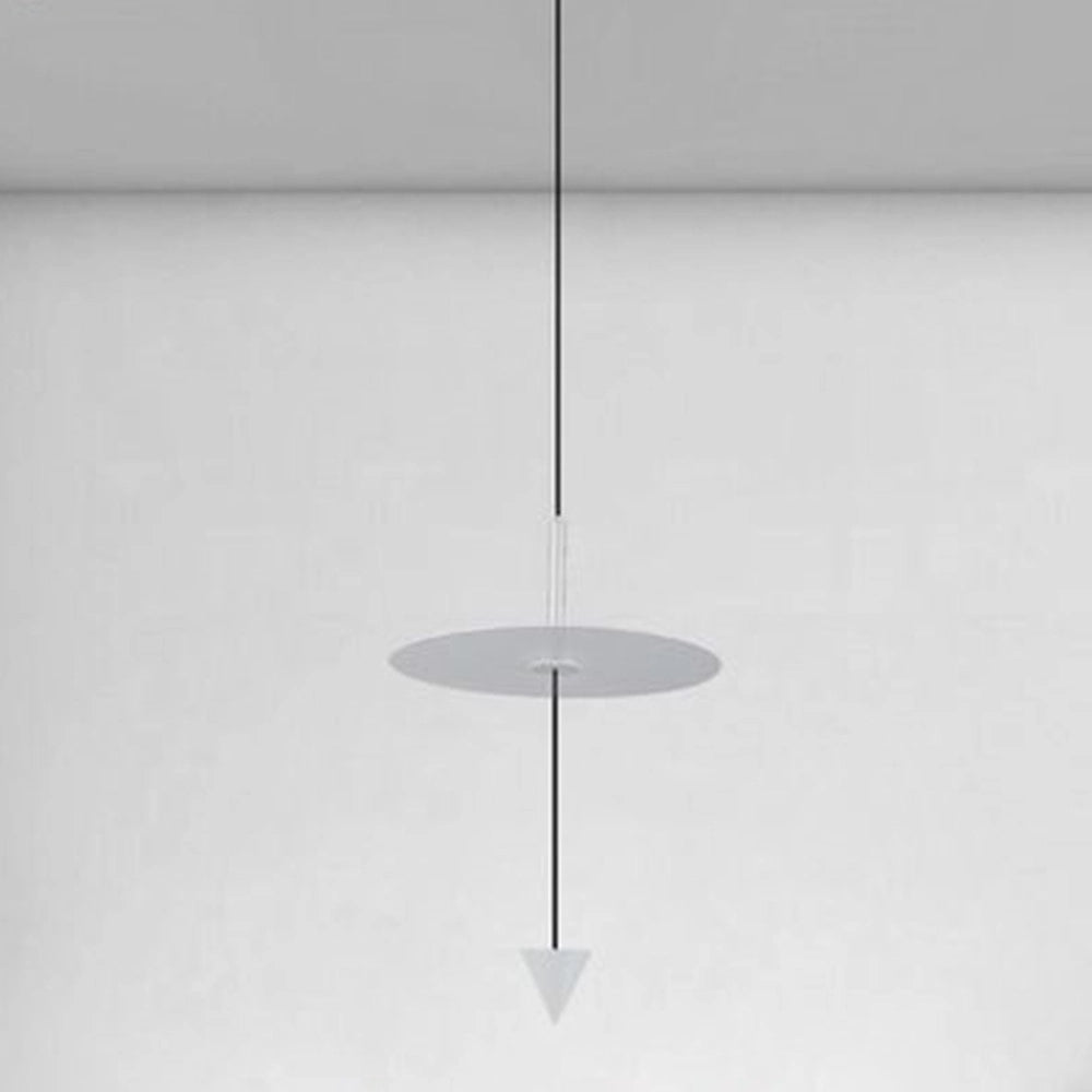 Trade Shop - Lampadario A Sospensione Lampada 12w Luce Led 6500k Disco ø23cm Cono Bianco 32989 -