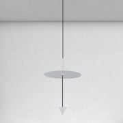 Trade Shop - Lampadario A Sospensione Lampada 12w Luce Led 6500k Disco ø23cm Cono Bianco 32989 -