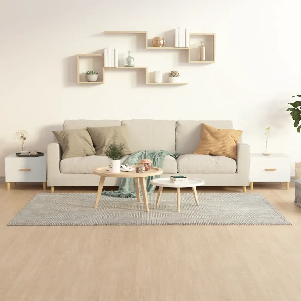 2 pz Tavolini da salotto | Tavolino da caff¨¨ | Tavolino da Soggiorno Bianchi 50x50x40 cm Legno Multistrato