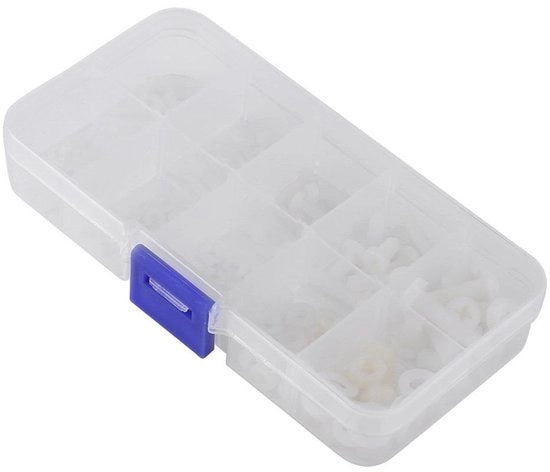 Kit di serrature, viti, anelli di chiusura in scatola da 150 pezzi - M2, M2.5, M3, M4, M5