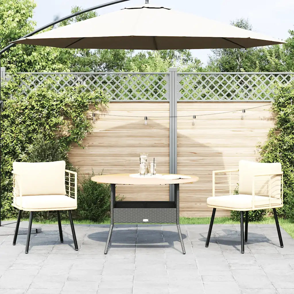 Sedie da Giardino 2 pz | Sedie da Esterno con Cuscini Naturale in Polyrattan