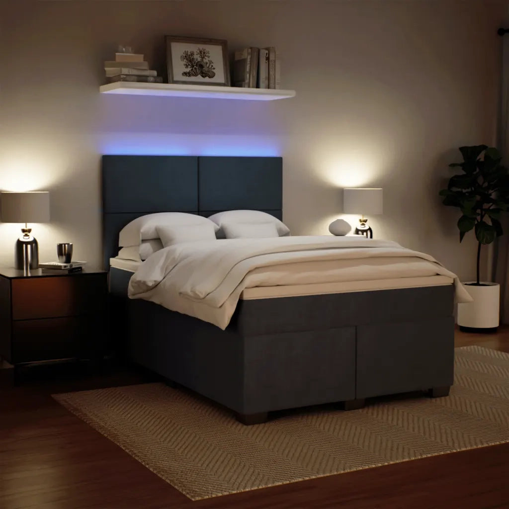 Giroletto a Molle con Materasso Grigio Scuro 160x200 cm Velluto 3293249