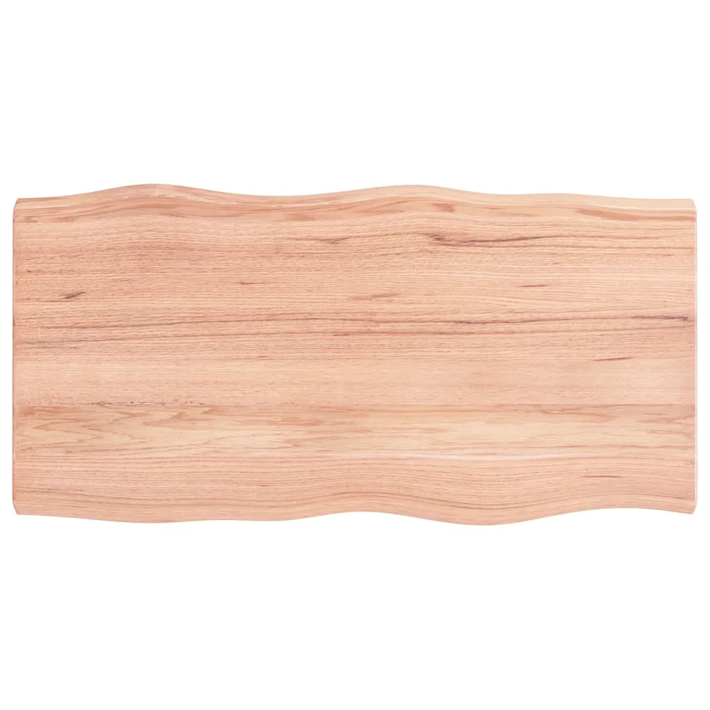 Piano Tavolo Marrone Chiaro 100x50x(2-6) cm Rovere Non Trattato 363952