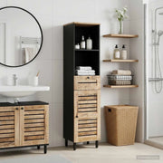 Mobile da Bagno con cassetto Marrone e Nero 38 x 33,5 x 160 cm 4018866
