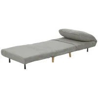 2-in-1 Poltrona Letto per Ospiti, Supporto Regolabile, Velluto a Coste, 82 cm x 89 cm x 83 cm, Grigio