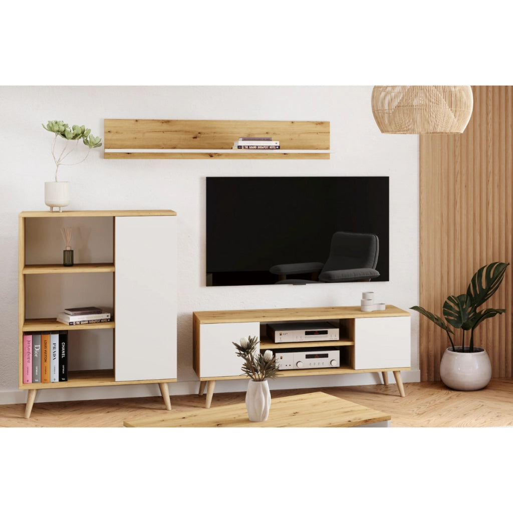 Mensola da parete SHELF in rovere artisan e bianco 100 cm