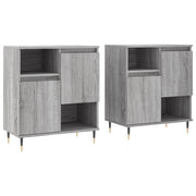 Buffet credenza cassettiera armadio mobile contenitore organizer cucina soggiorno salotti set di 2 legno ingegnerizzato Sonoma grigio 02_0036973