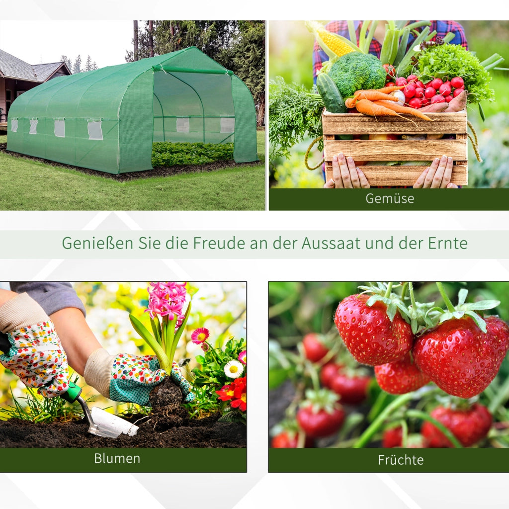 Serra in PVC per giardino ¨C zephmum ¨C verde 6x3x2 m