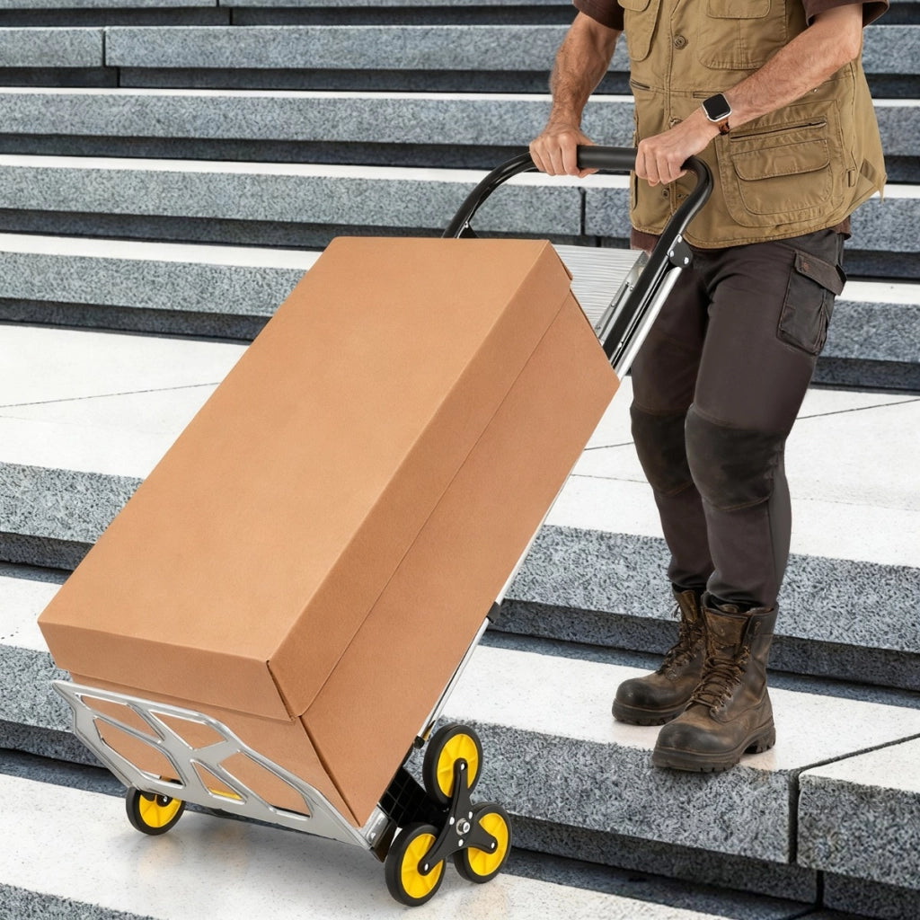 Sgabello a 3 gradini in alluminio con pedali antiscivolo con ruote, Carrello a mano pieghevole 2 in 1 e scala Nero e argento-Deposito utensili Tool