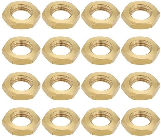 Zeskantmoer in Messing - Binnendraad - Lampenhouder - 30 pezzi - Adatto per M10 x 1,0 mm - Zeskantmoer in Messing 6-kantmoer con 4 mm di spessore