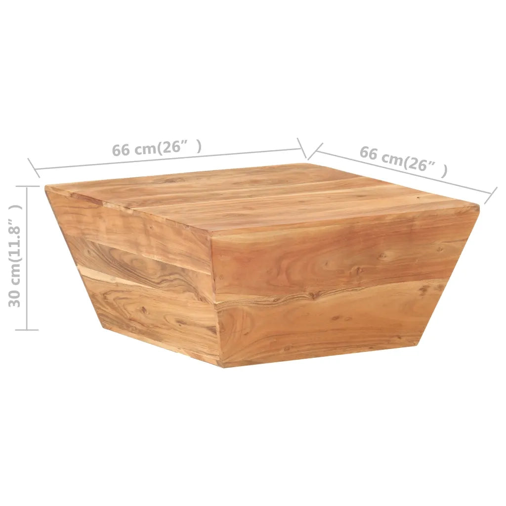 Tavolino Salotto a Forma di V 66x66x30 cm Legno Massello Acacia 320388