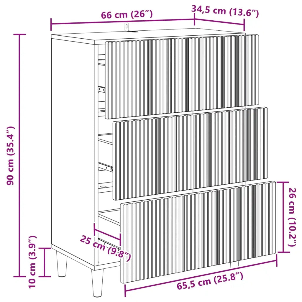 Mobile con Cassetti Grigio Cemento 66 x 34,5 x 90 cm 894608