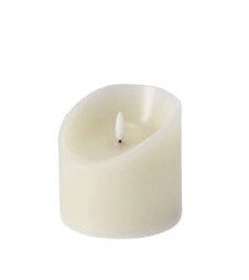 1 Pezzo Candela a Led Cilindrica con Timer Avorio 10 x 10 cm