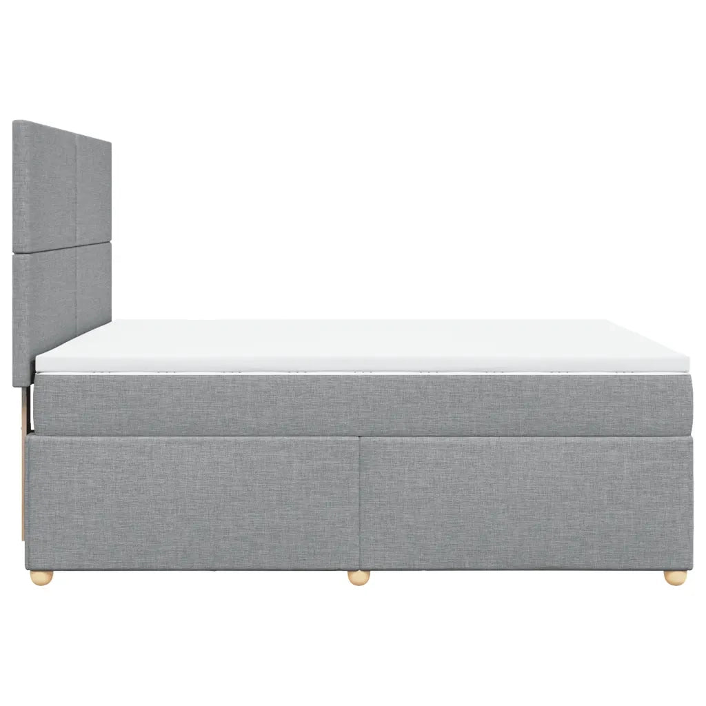Giroletto a Molle con Materasso Grigio Chiaro 140x200cm Tessuto