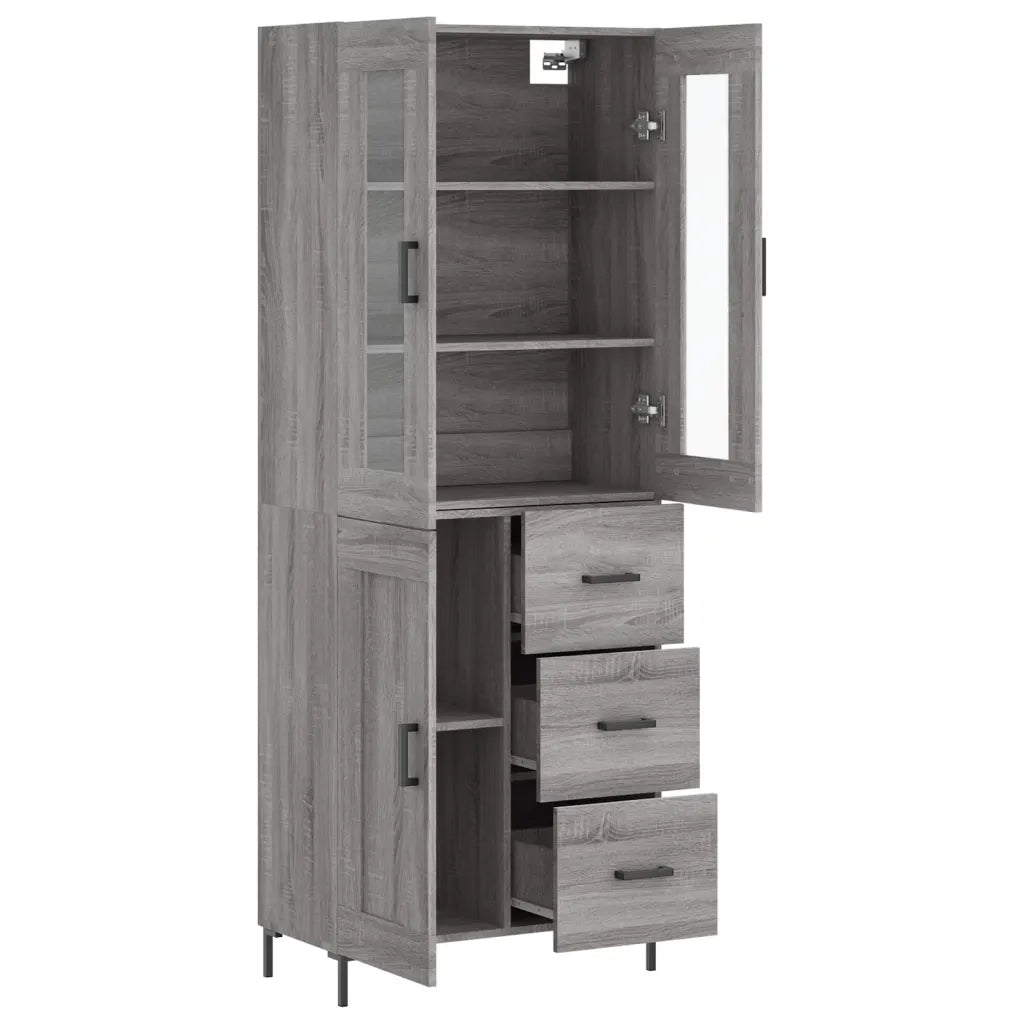 Credenza Grigio Sonoma 69,5x34x180 cm in Legno Multistrato 3198663
