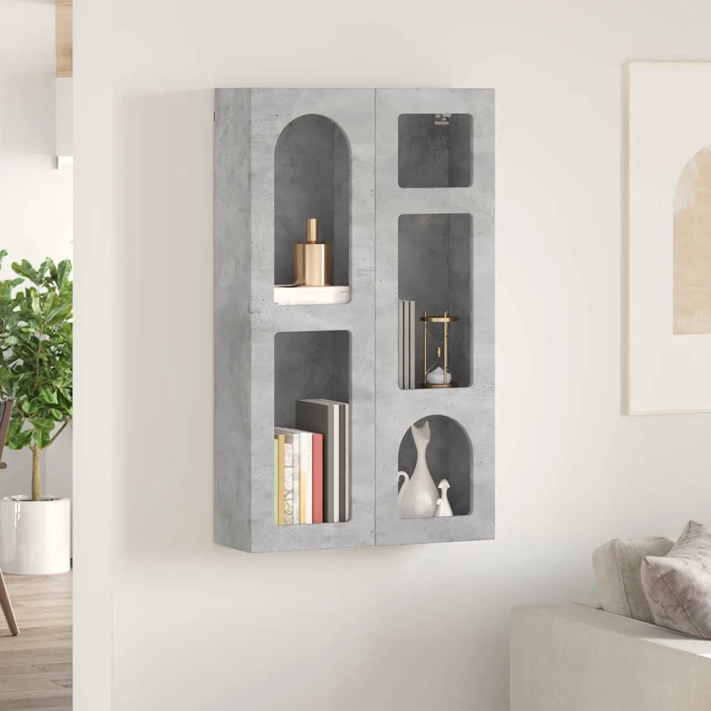 Armadio pensile con lo scaffale Grigio cemento 59 x 20 x 100 cm 891367