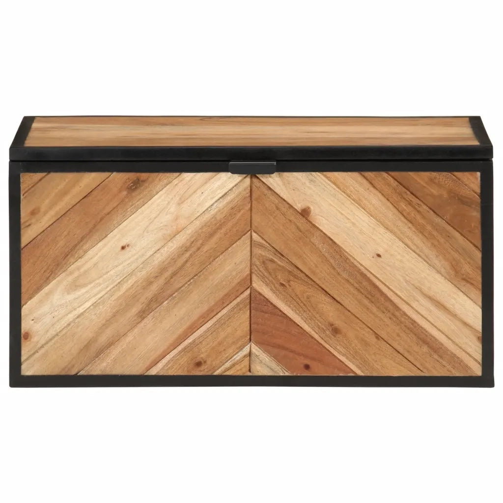 Scatola Portaoggetti 60x30x30 cm Legno Massello Acacia e Ferro 372752