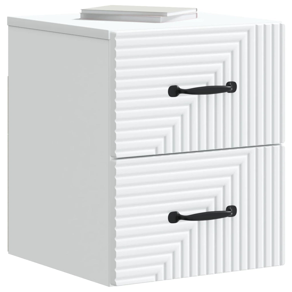 Mobiletto da notte a muro 2 pcs Bianco 34,5 x 33 x 40 cm