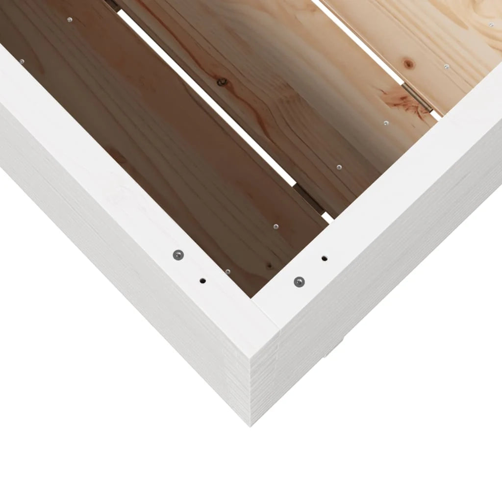 Fioriera rialzata per piante fiori terrazza giardino 80 x 80 x 72 cm legno di pino massiccio bianco 02_0037928