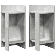 Tavolini Laterali 2 pz | Tavolo laterale con Ripiano Grigio Cemento 25,5x27x60 cm