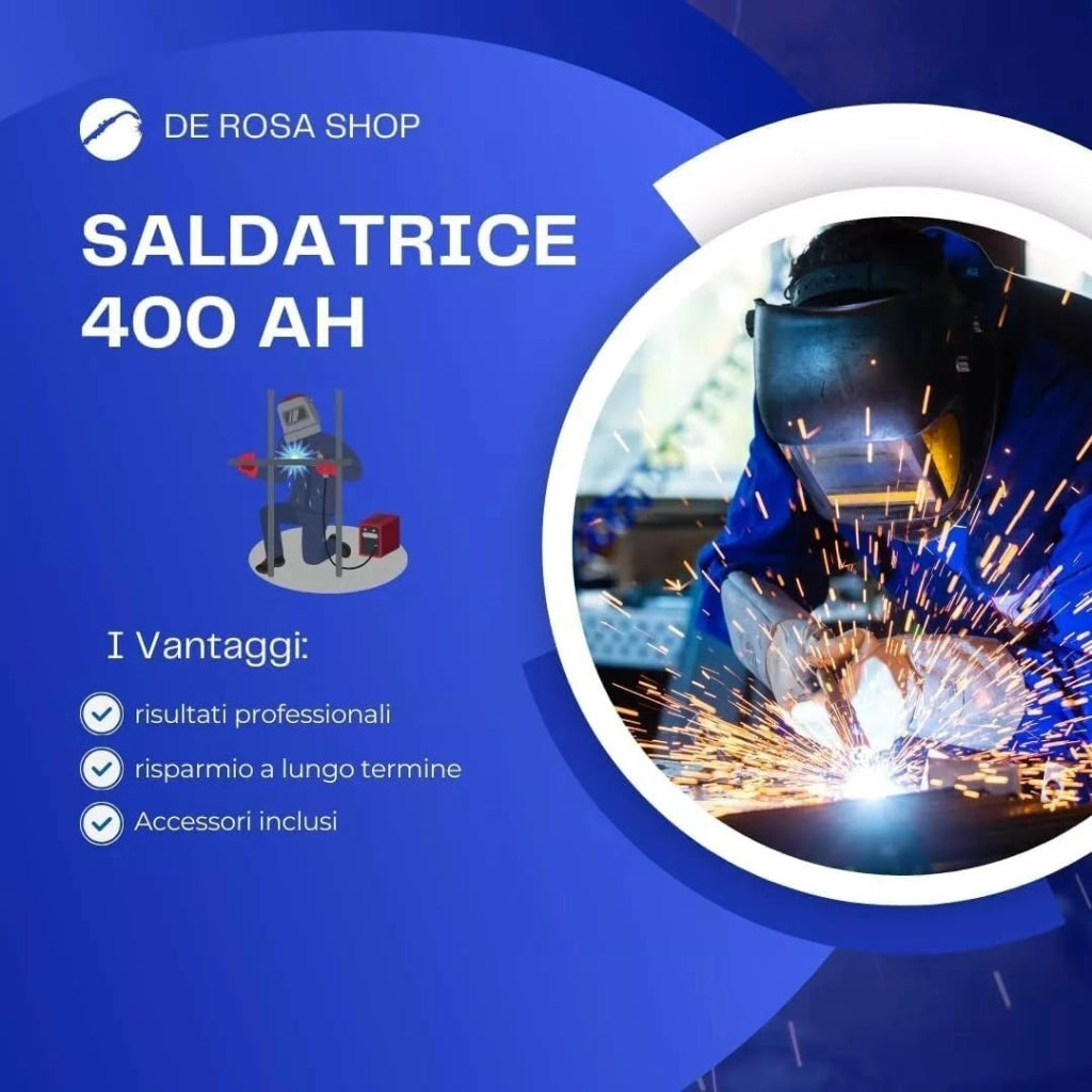 Set Saldatrice Inverter 400A MMA IGBT, + Mini Avvitatore + Mini Smerigliatrice, con 2 Batterie 48V e Caricatore, Kit Professionale Compatto e Potente con Display LED, 3 Dischi, Elettrodo e Lift TIG