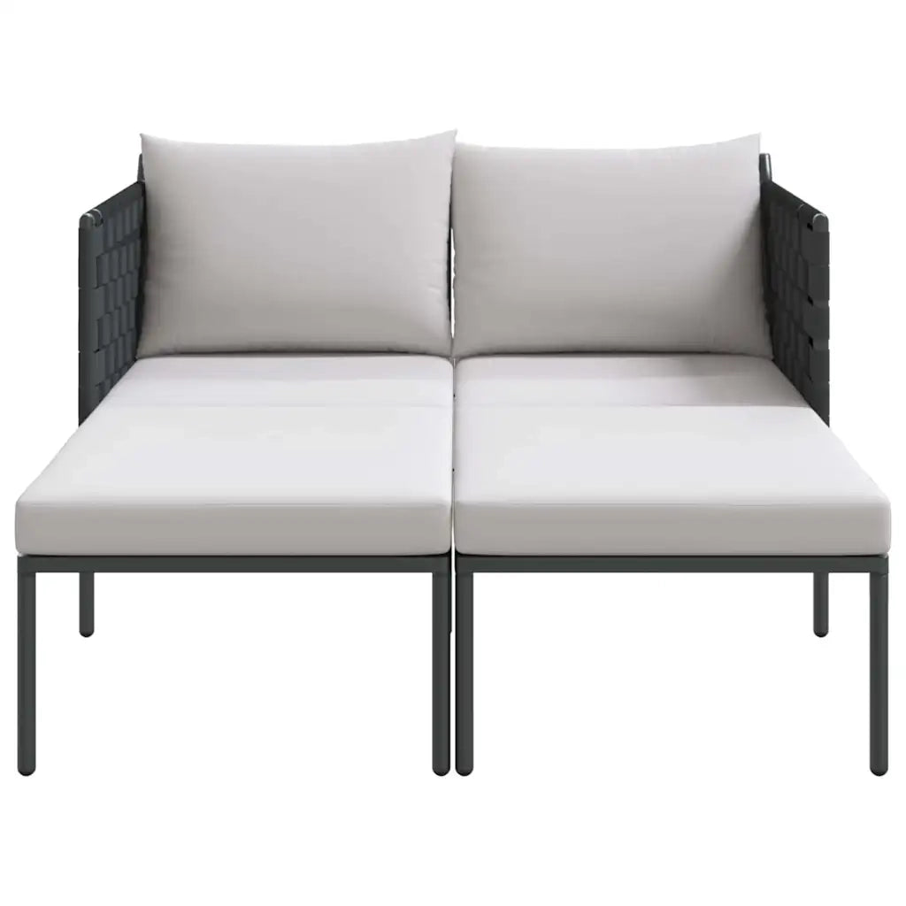 Lettino da Sole con cuscino Antracite 153 x 115 x 69.5 cm 42004134