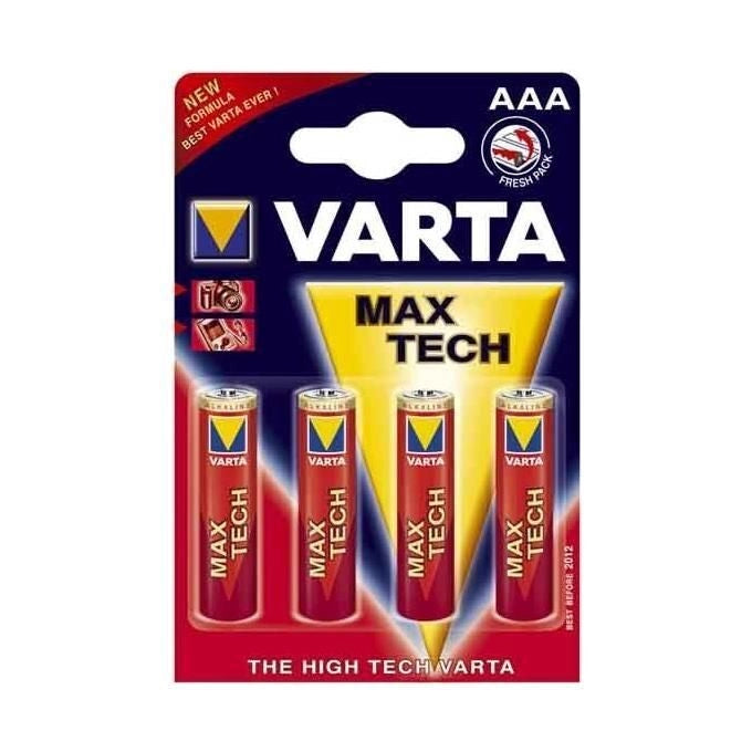 Varta 04703101404 Longlife Max Power Batteria Alcalina AAA LR03 1.5V 1270 mAh Blister 4 pz colore Oro Rosso
