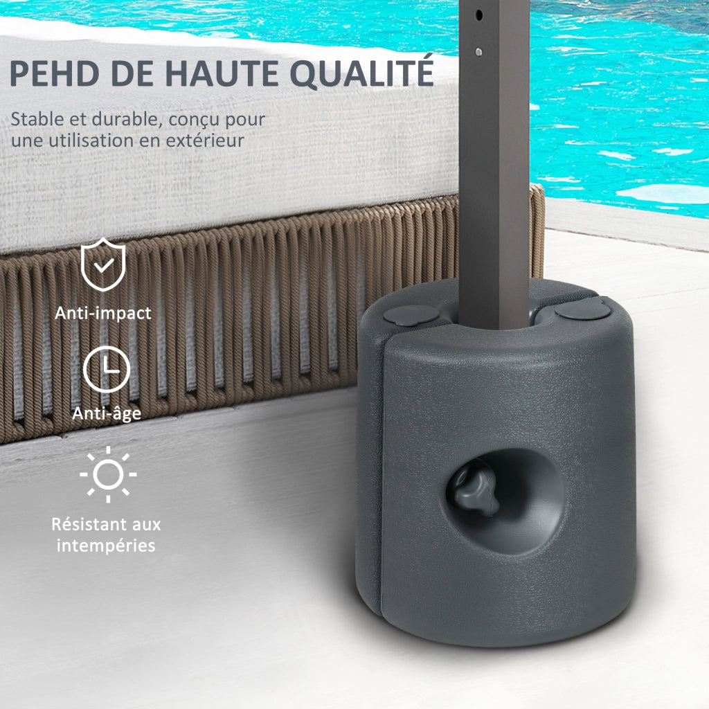 Piedi per tendone da giardino ¨C zephmum ¨C 4 pezzi, HDPE, riempibili d'acqua o sabbia