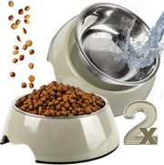 Set di 2 ciotole per alimenti per piccoli cani e gatti [taglia S / 170 ml] Ciotola antiscivolo per gatti | Ciotola per gatti | Ciotola per cani (S, taupe)