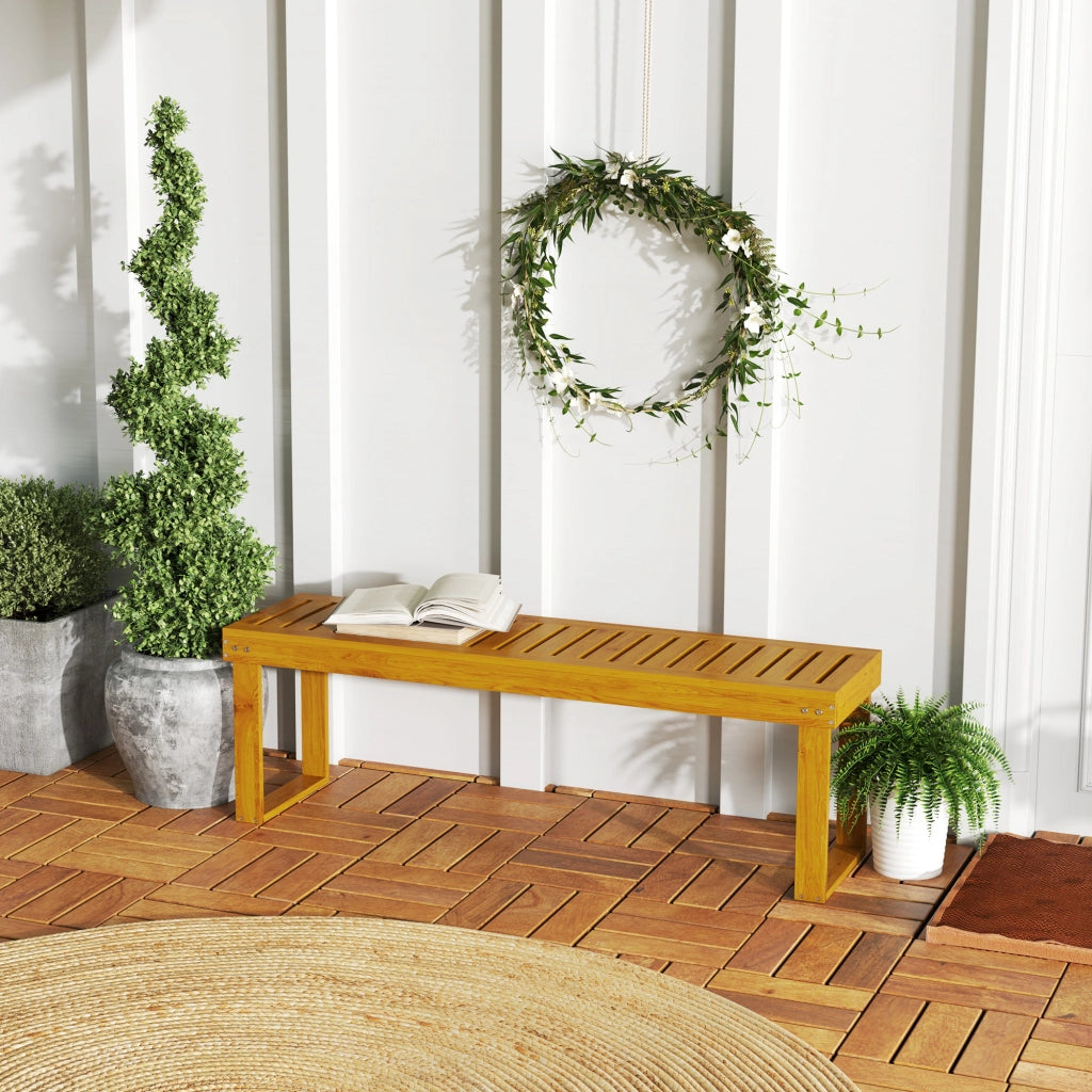 Panchina da giardino in legno di pino 2 posti ¨C zephmum ¨C 132x34x43 cm