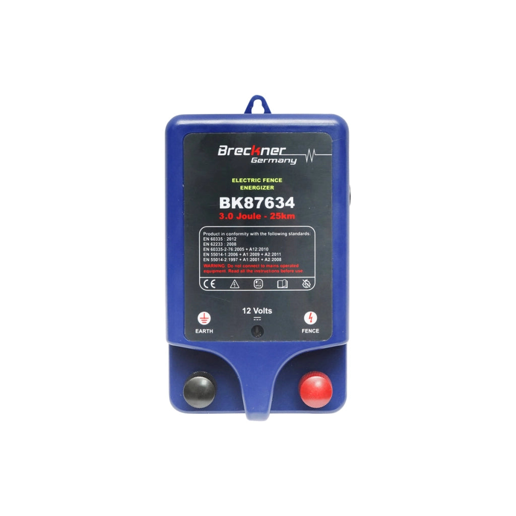 Elettrificatore per recinto elettrico 12V - 220V 3 Joule 25 km con messa a terra per recinzione elettrica BRECKNER GERMANY