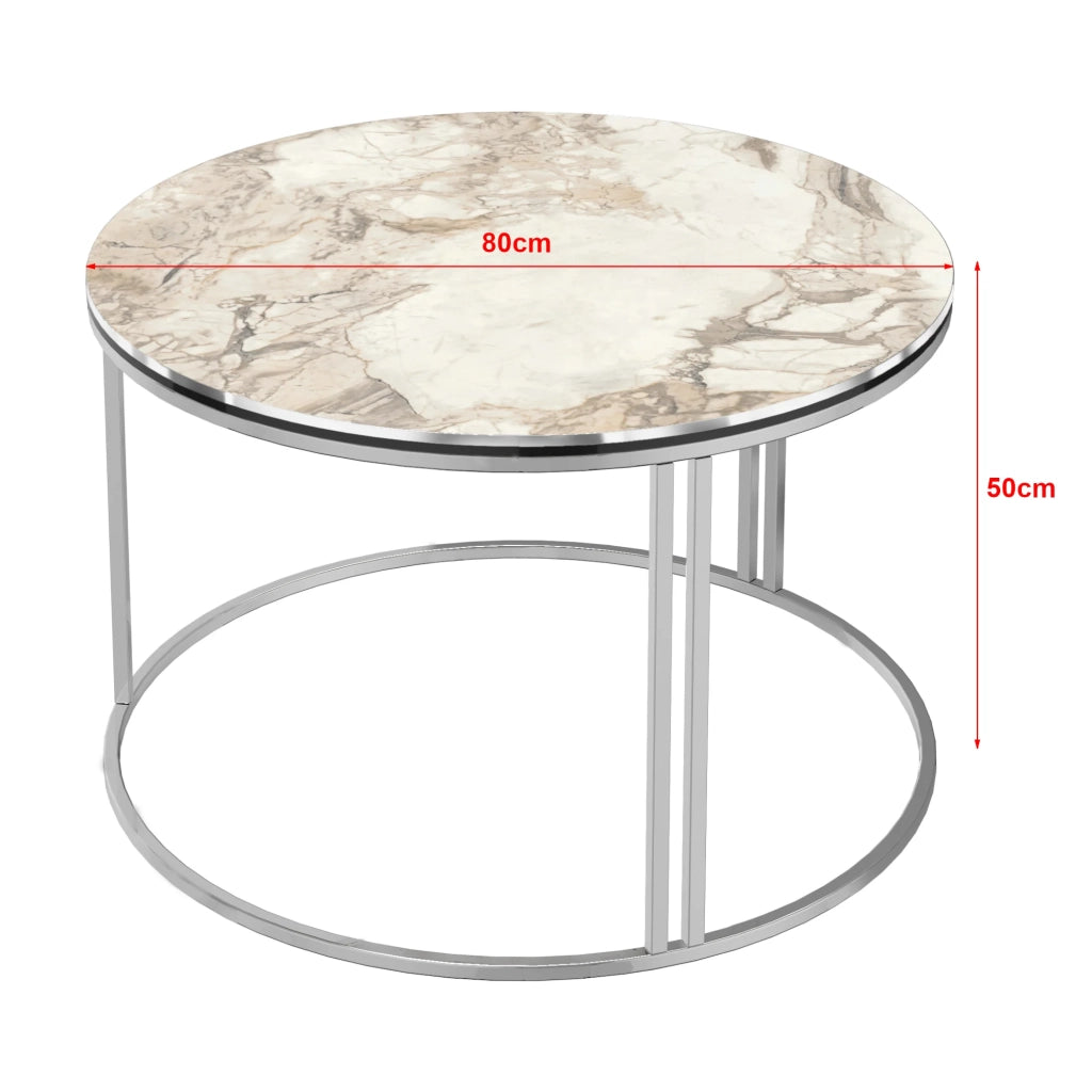 Tavolino rotondo 50 x 80 cm marmo bianco argento 03_0008423