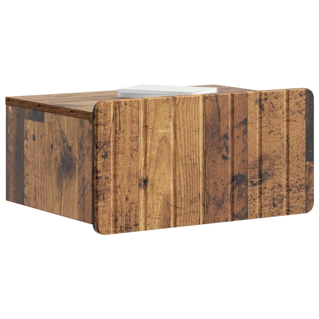 Mobiletto da notte a muro 2 pcs Legno antico 49 x 34,5 x 24 cm 898292