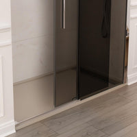 Porta Parete Doccia 140 cm 1 Anta Scorrevole in Cristallo Fumè 8mm H195 Bonussi Livia