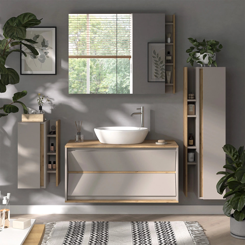 Set di mobili da bagno Edelin Cachemire 4 parti Vicco