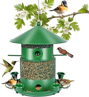 Dispensatore di cibo per uccelli selvatici - Ø ca. 26 cm - Casa per uccelli da appendere - Regolabile in altezza - Per giardino e balcone