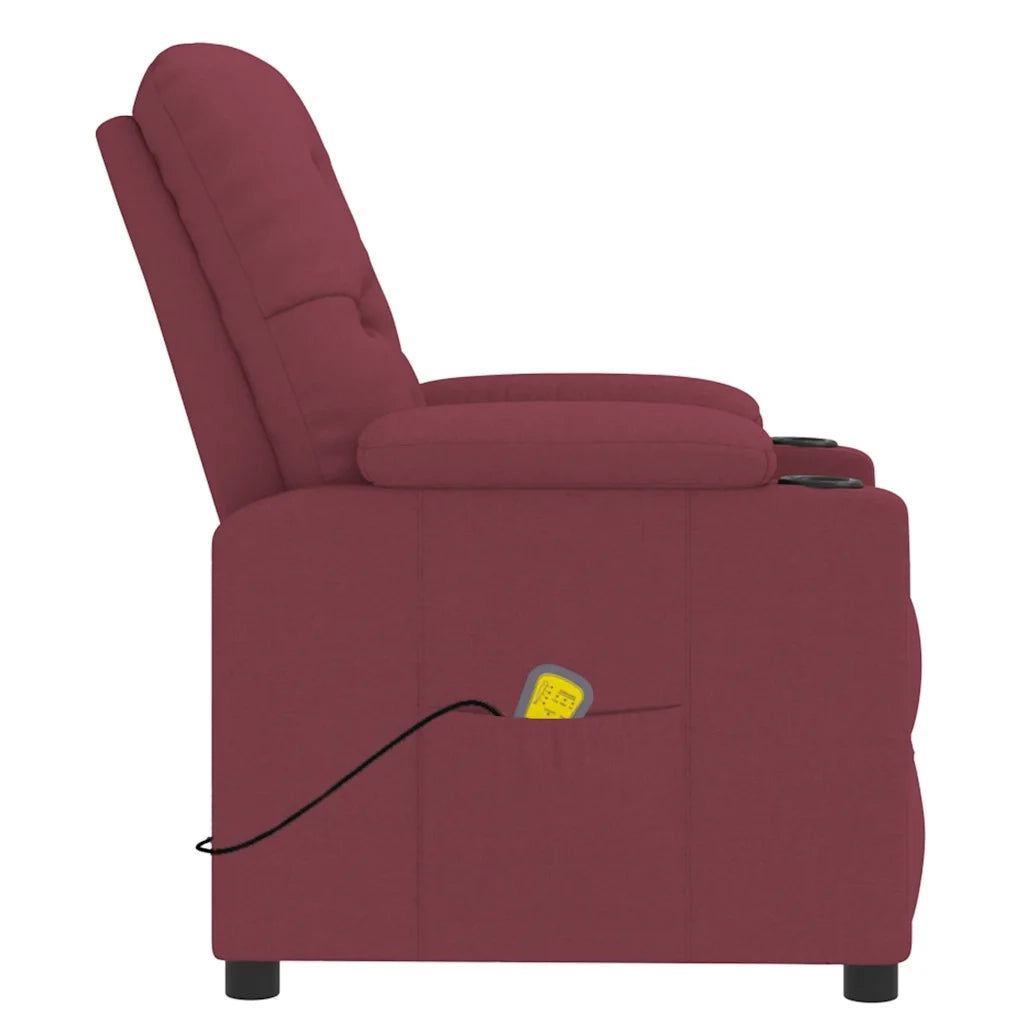 Poltrona Massaggiante | Sedia Relax Elettrica Rosso Vino in Tessuto