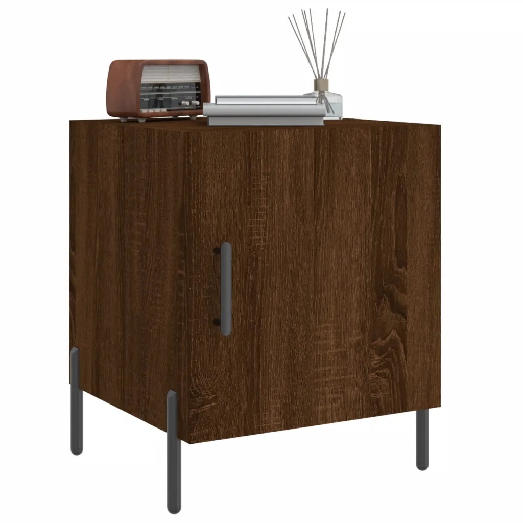 Comodini 2 pz Rovere Marrone 40x40x50 cm in Legno Multistrato