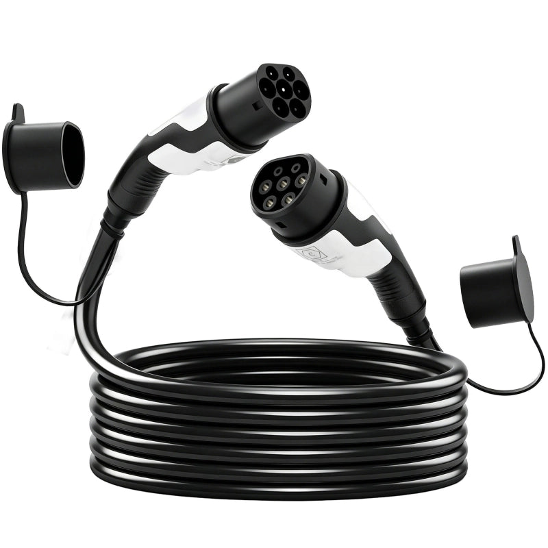 Cavo di ricarica per veicoli elettrici di tipo 2, 11 kW, 16 A, Modalit¨¤ 3, trifase, 5 m ¨C Cavo di prolunga per auto elettriche e ibride plug-in