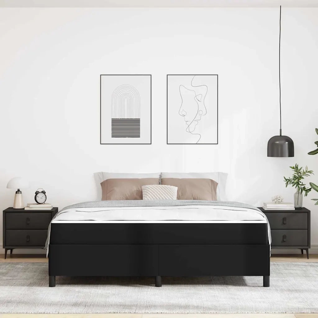 Struttura del letto con materasso Nero 180 x 200 cm Tessuto 3399014