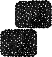 2 pezzi di protezione per vasca in PVC - Taglia e incolla, mattonella antiscivolo per cucina e bagno (nera) - Impermeabile, duraturo e facile da pulire