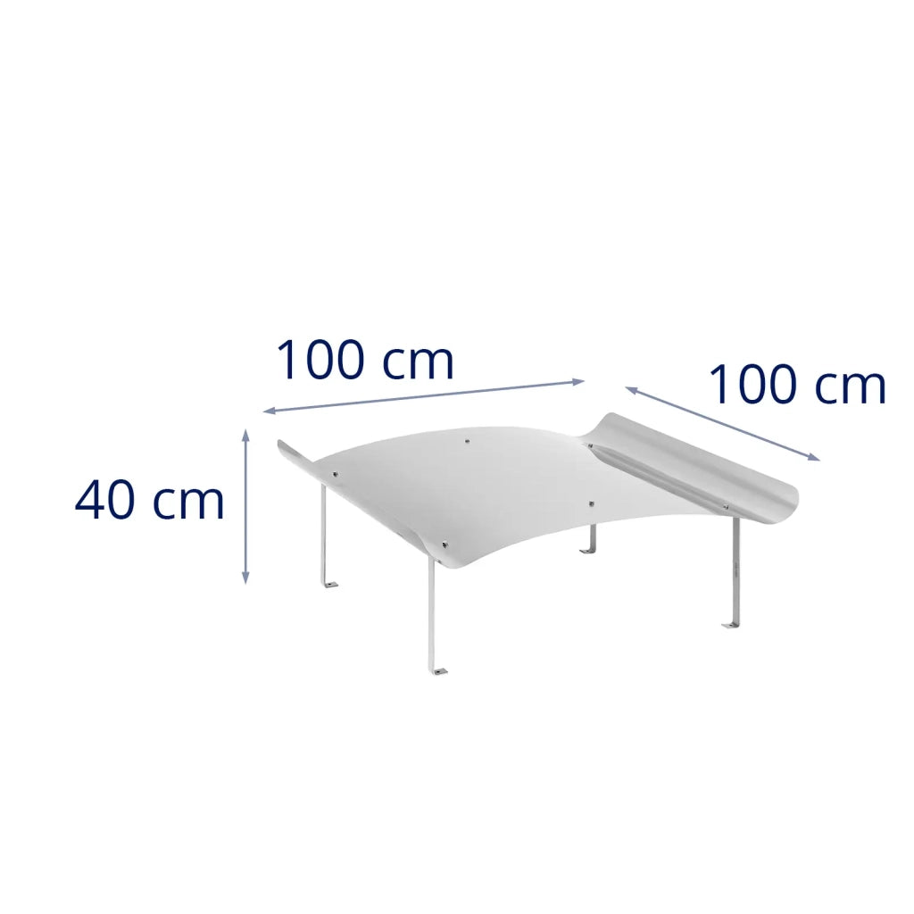 Cappello per camino in acciaio inox 100 x 100 x 40 cm acciaio inox argento 14_0008588