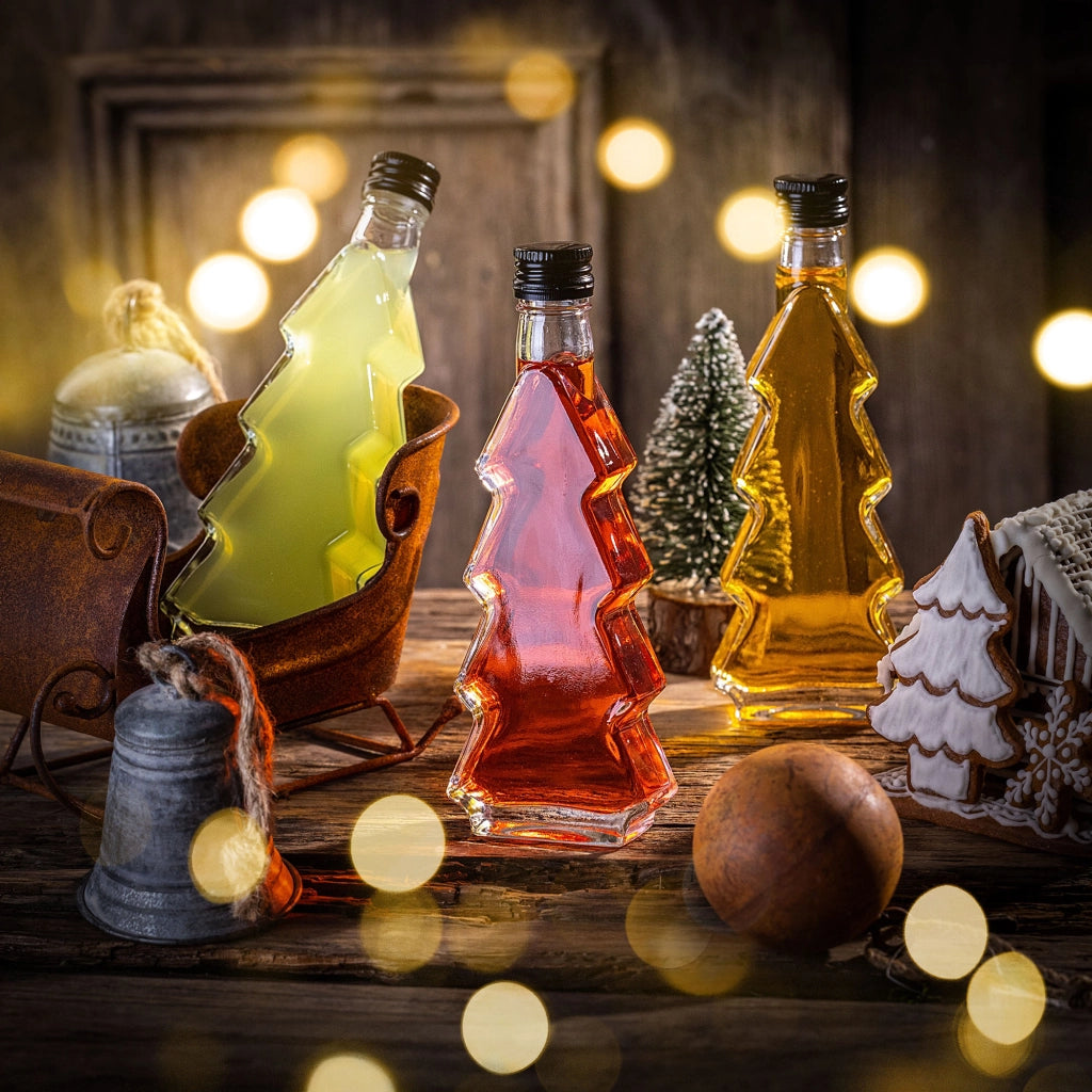 KADAX Butelka choinka 200ml pakiet 5szt z zakętką