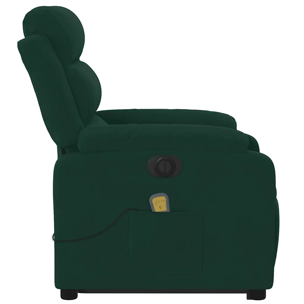 Poltrona Alzapersona Massaggiante Elettrica Verde Scuro Velluto 3205127