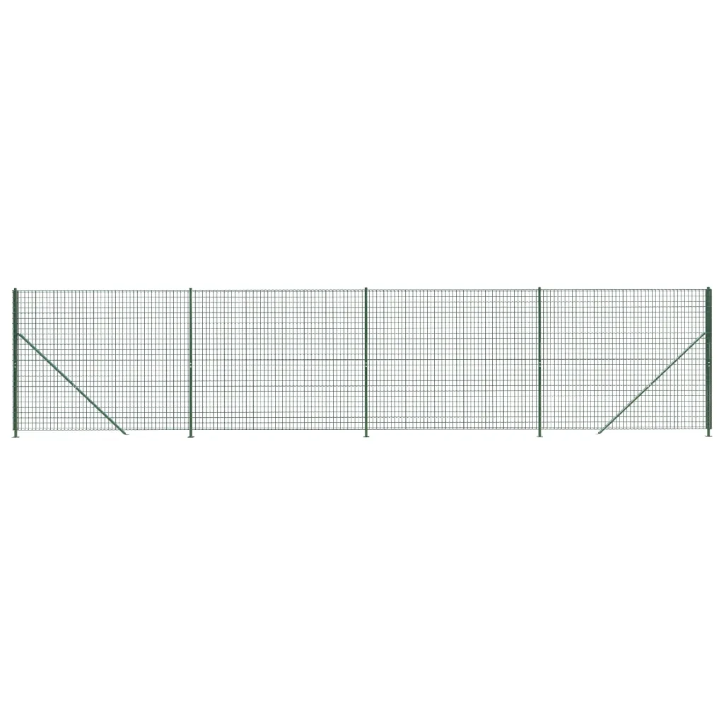Recinzione Metallica con Flangia Verde 1,6x10 m 154148