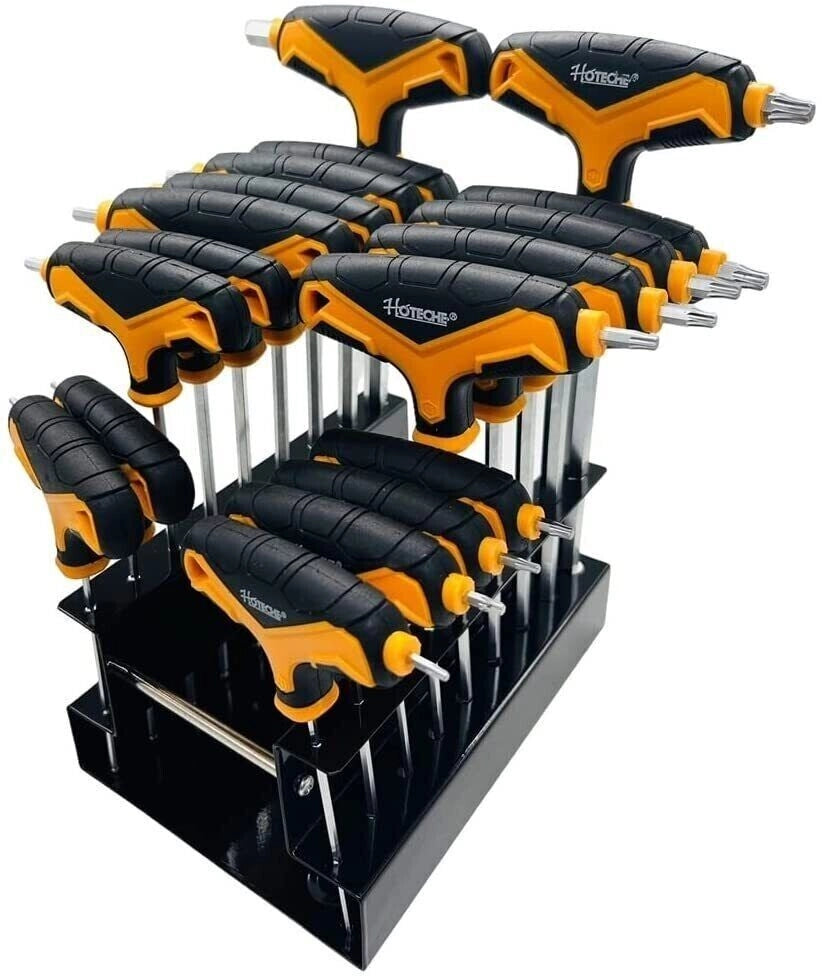 Kit serie 18 chiavi a brugola esagonali con testa sferica e torx cromo vanadio