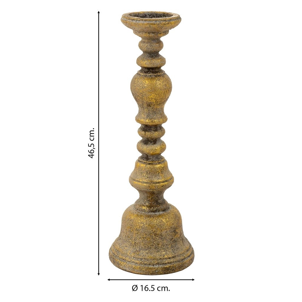 Candeliere in resina dorata 16,5x16,5x46,5h