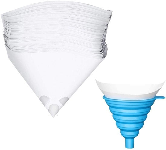 Accessori per vernice - Filtro conico in carta - 50 pezzi - Filtro nylon - Sacchetto silicone pieghevole - Accessori per vernice - Per stampa a trasferimento di vernice - Filtro per vernice