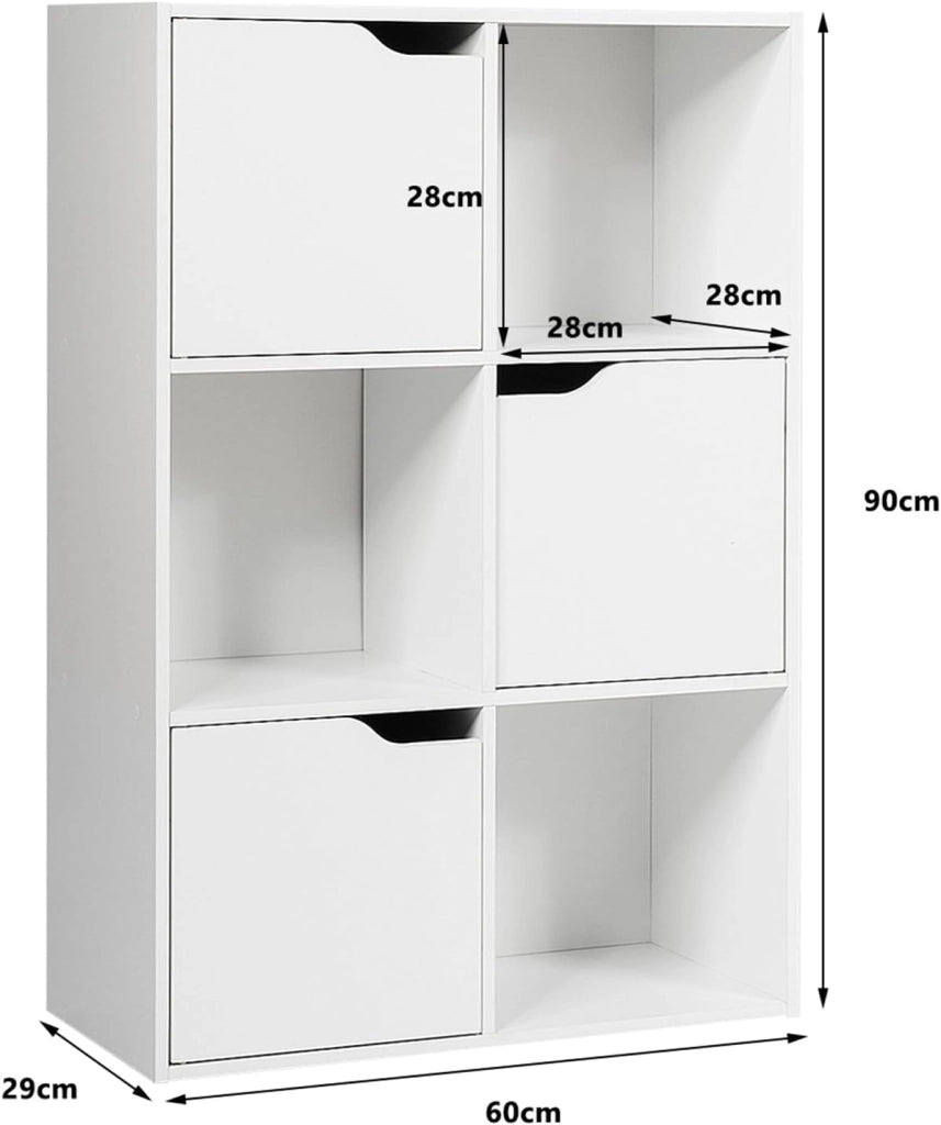 Armadietto Libreria a 3 Livelli con Scomparti, Espositore per Libri e Giocattoli, Scaffale per Salotto Camera da Letto e Soggiorno (Stile 1)